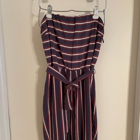 Express Strapless Jumpsuit One Piece Pantsuit Striped - Picture 3 of 7